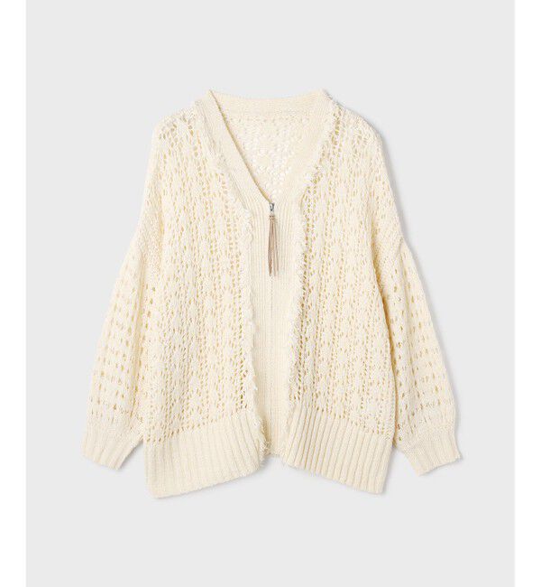 GRACE CONTINENTAL「zipミドルニットカーディガン」|カーディガン|