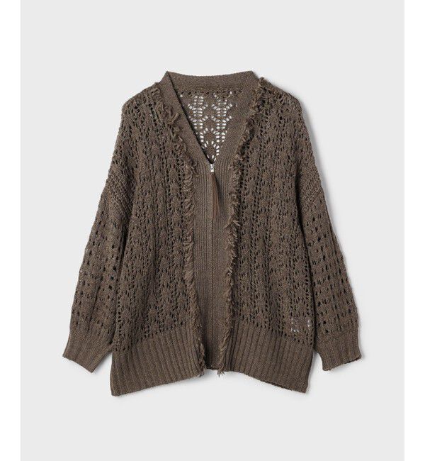 GRACE CONTINENTAL「zipミドルニットカーディガン」|カーディガン|