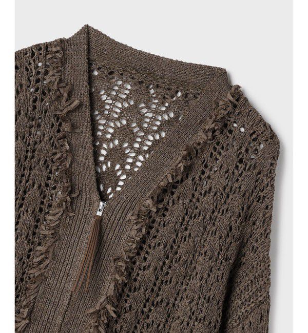 GRACE CONTINENTAL「zipミドルニットカーディガン」|カーディガン|