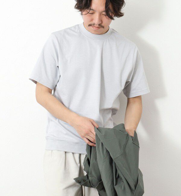 NOLLEY'S goodman「《ビジカジ対応》セミシルケットスムース ボーダードレスTシャツ 25SS」|Tシャツ・カットソー|