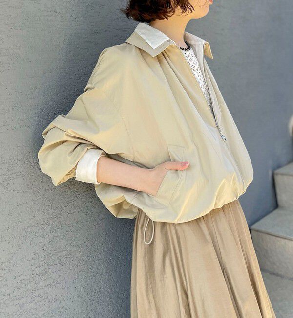 NOLLEY'S sophi「ウォッシャブルツイルライトジップアップブルゾン」|ブルゾン・スタジャン|ベージュ