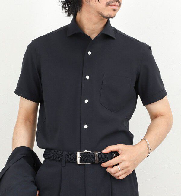 NOLLEY'S goodman「《ビジカジ対応》ノータイシャツ イタリアンカラーSS 26SS」|シャツ・ブラウス|ダークネイビー