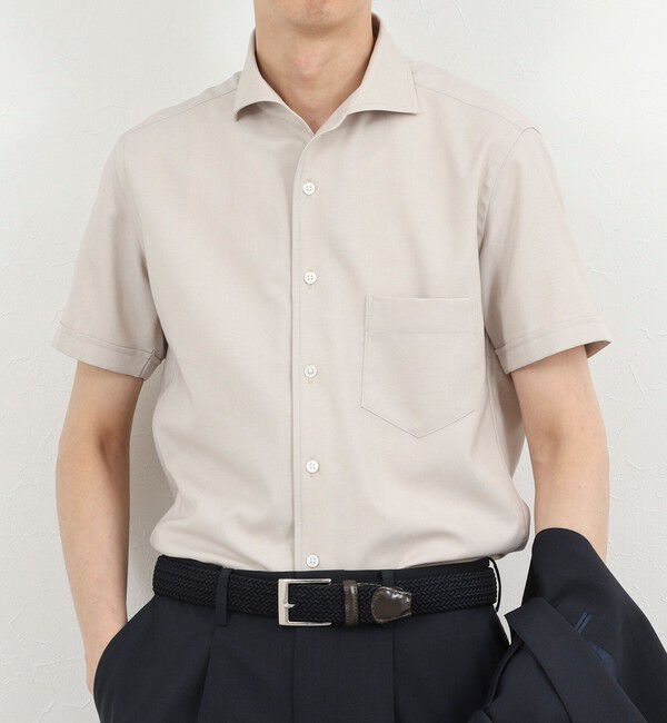 NOLLEY'S goodman「《ビジカジ対応》ノータイシャツ イタリアンカラーSS 26SS」|シャツ・ブラウス|ベージュ