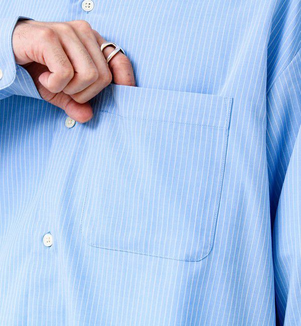 GLOSTER「【ストライプ/無地】レーヨン混 レギュラーカラーシャツ」|シャツ・ブラウス|