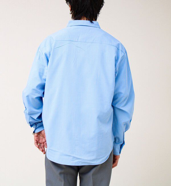 GLOSTER「【ストライプ/無地】レーヨン混 レギュラーカラーシャツ」|シャツ・ブラウス|