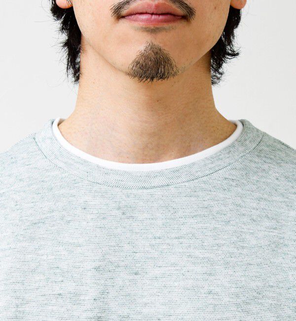 GLOSTER「メランジ微起毛スムース フェイクレイヤード ロンT」|Tシャツ・カットソー|