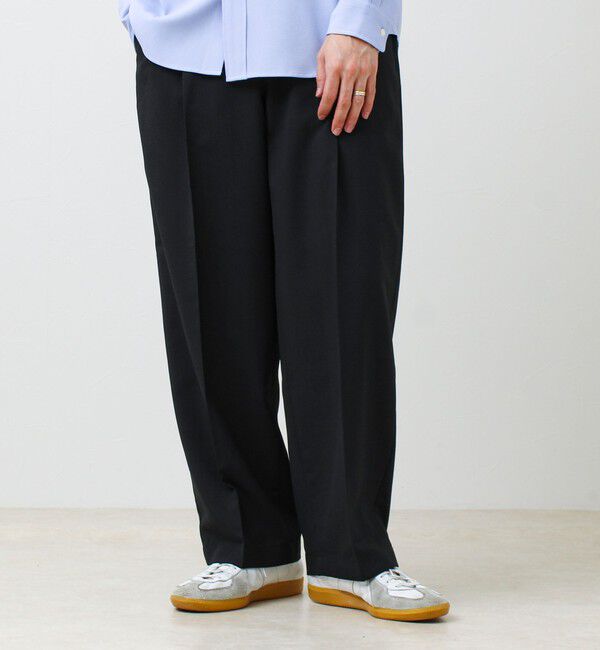 GLOSTER「【セットアップ着用可能】ドライポリワイドパンツ」|チノ|ブラック