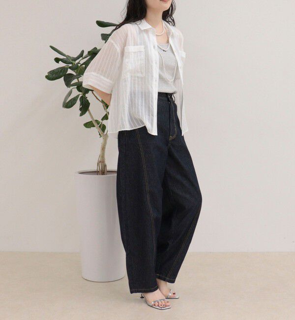 fredy emue「シアーストライプ半袖シャツ」|シャツ・ブラウス|