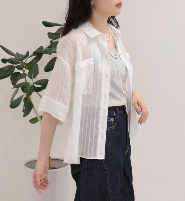 fredy emue「シアーストライプ半袖シャツ」|シャツ・ブラウス|