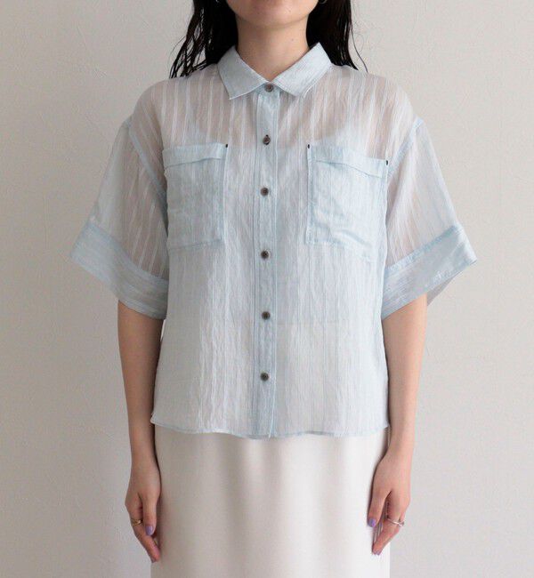 fredy emue「シアーストライプ半袖シャツ」|シャツ・ブラウス|