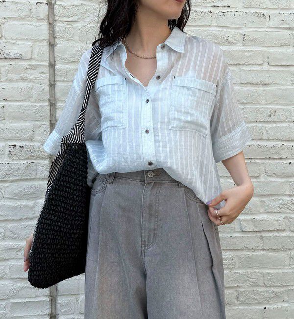 fredy emue「シアーストライプ半袖シャツ」|シャツ・ブラウス|