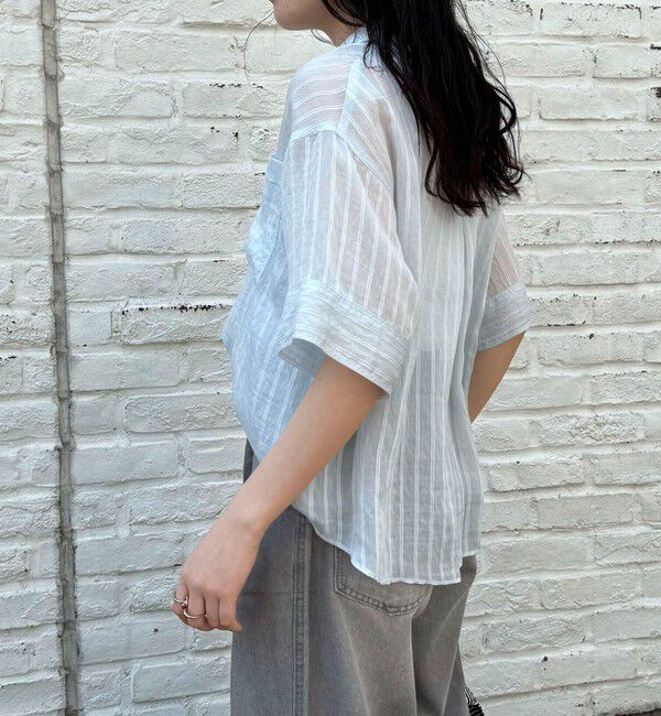 fredy emue「シアーストライプ半袖シャツ」|シャツ・ブラウス|