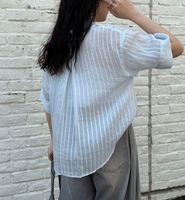 fredy emue「シアーストライプ半袖シャツ」|シャツ・ブラウス|