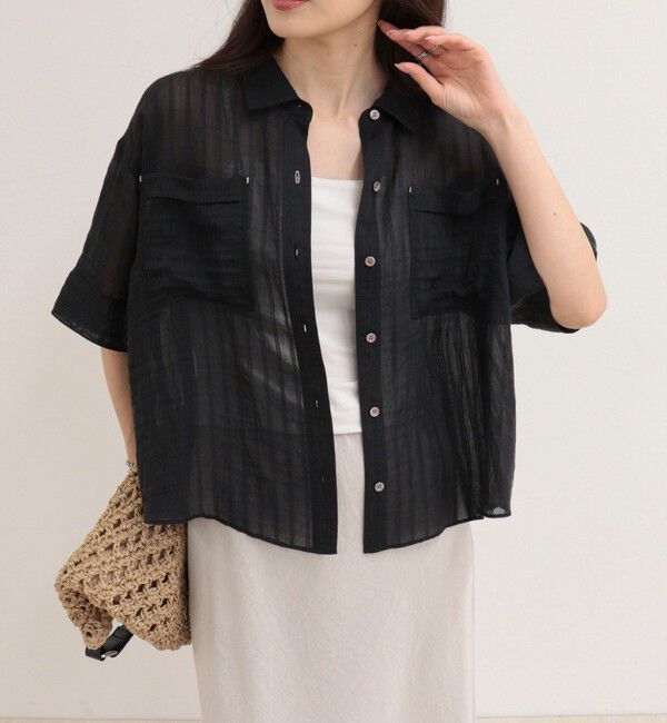 fredy emue「シアーストライプ半袖シャツ」|シャツ・ブラウス|