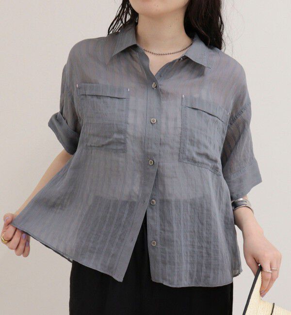 fredy emue「シアーストライプ半袖シャツ」|シャツ・ブラウス|
