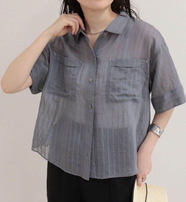 fredy emue「シアーストライプ半袖シャツ」|シャツ・ブラウス|