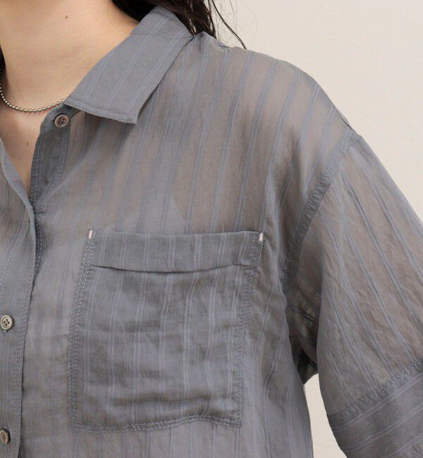 fredy emue「シアーストライプ半袖シャツ」|シャツ・ブラウス|