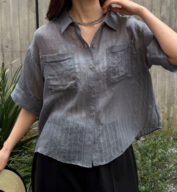 fredy emue「シアーストライプ半袖シャツ」|シャツ・ブラウス|