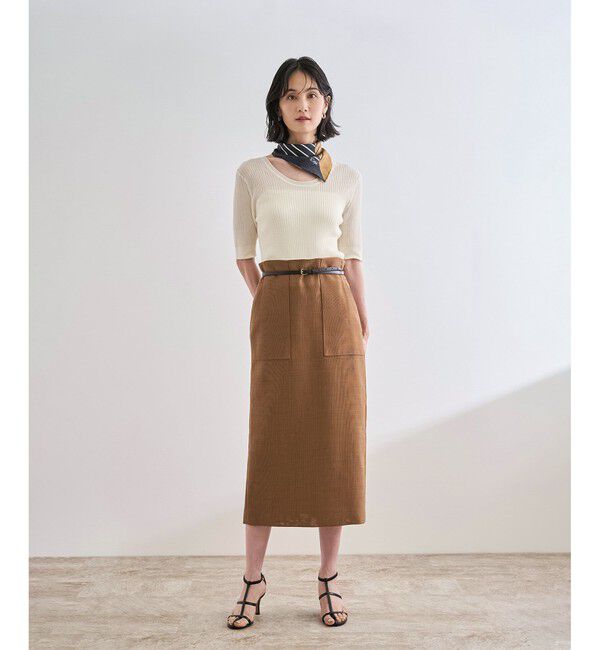 ROPE「リネンライク ポケット付きタイトスカート/イージーケア」|スカート|