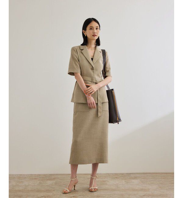 ROPE「リネンライク ポケット付きタイトスカート/イージーケア」|スカート|