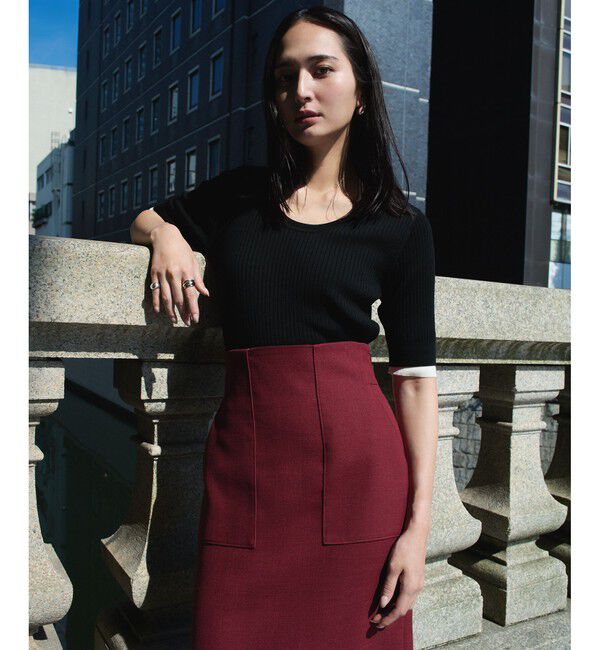 ROPE「リネンライク ポケット付きタイトスカート/イージーケア」|スカート|