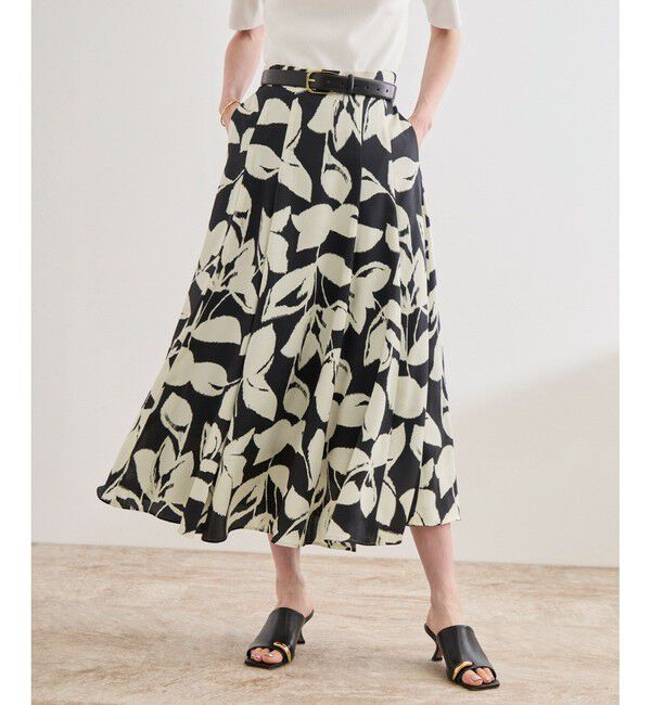 ROPE「DEVEAUXジオメトリックフラワーイージースカート」|スカート|