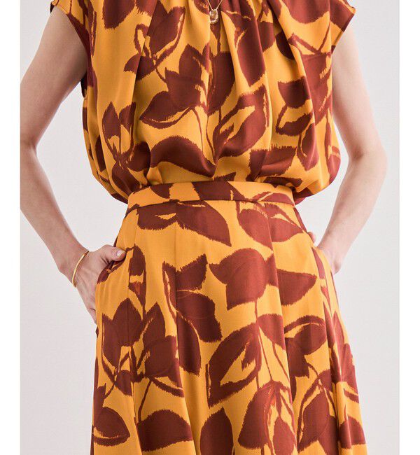 ROPE「DEVEAUXジオメトリックフラワーイージースカート」|スカート|