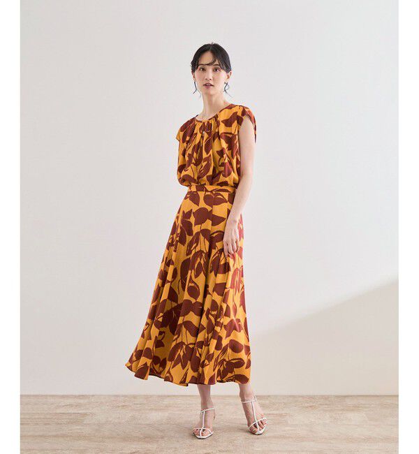 ROPE「DEVEAUXジオメトリックフラワーイージースカート」|スカート|