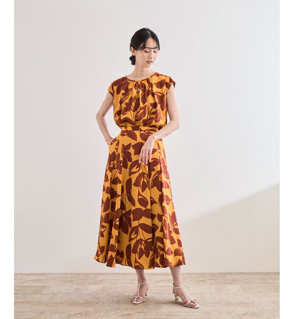 ROPE「DEVEAUXジオメトリックフラワーイージースカート」|スカート|