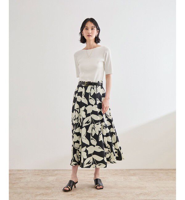 ROPE「DEVEAUXジオメトリックフラワーイージースカート」|スカート|