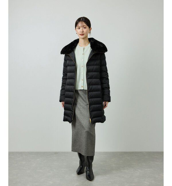 ROPE「サテンロング丈ダウンコート/イージーケア」|ダウン|