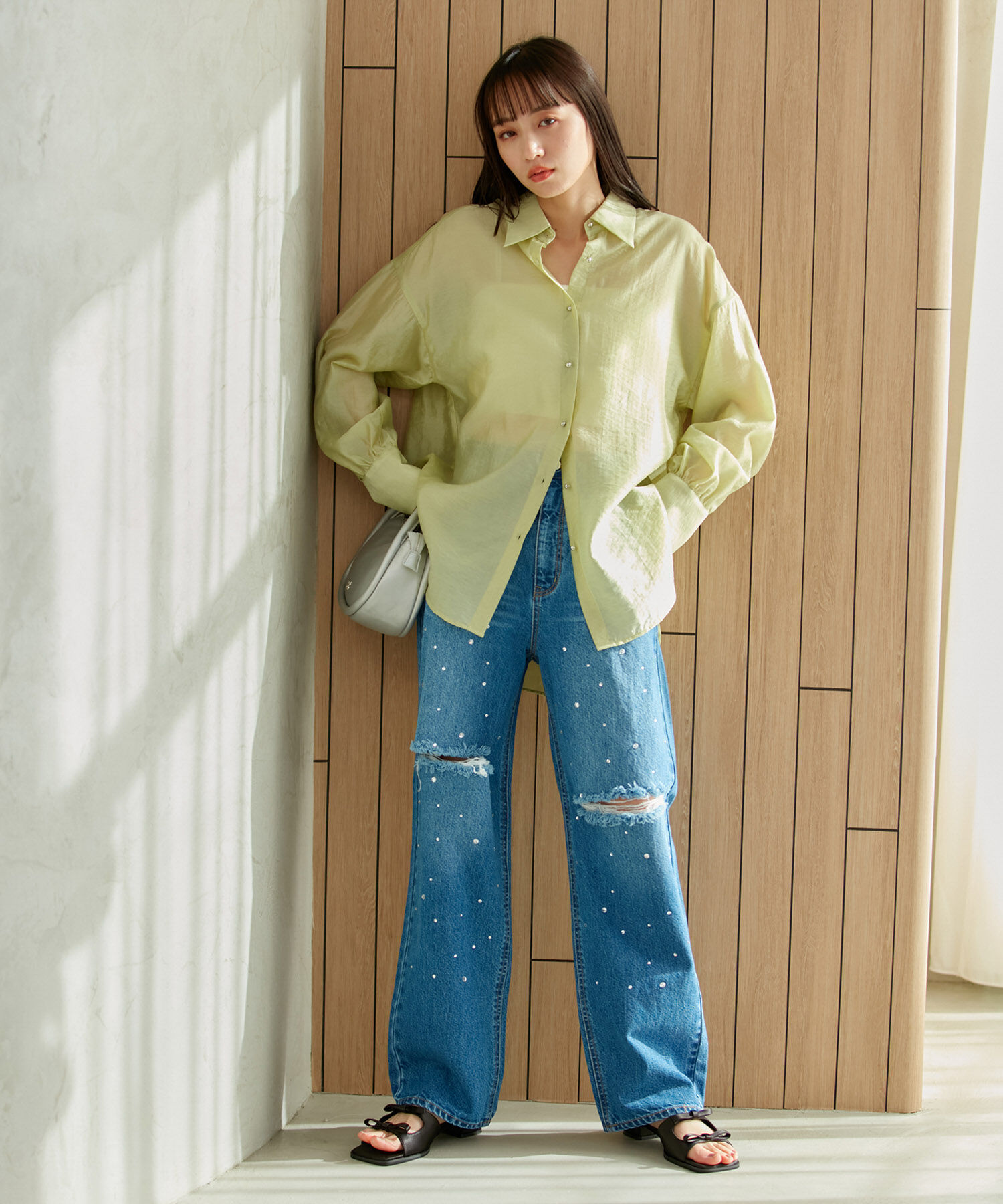 Juze「ダブルサテンリボンサンダル」|サンダル|