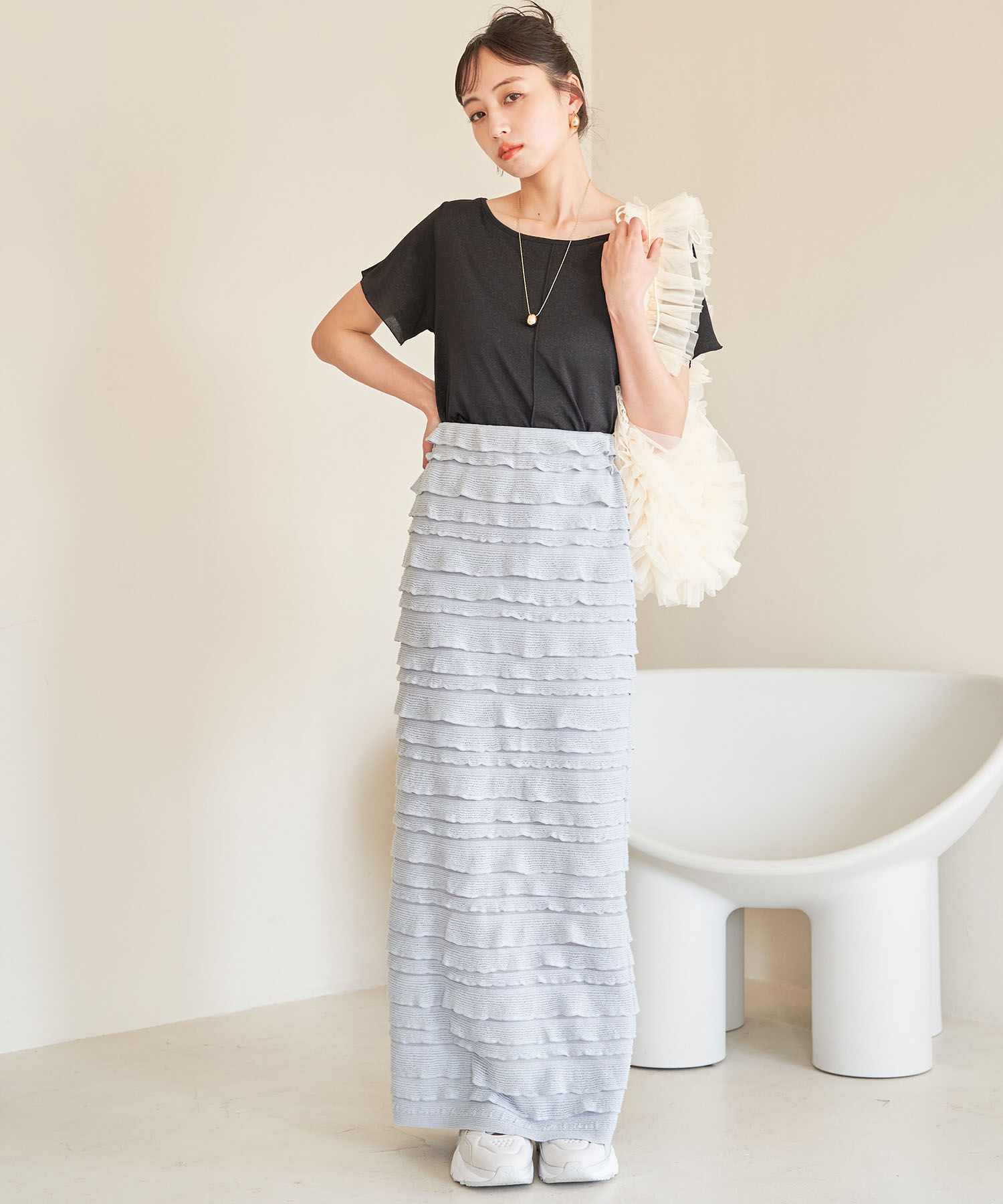 VIS「【洗える】ラメメローTシャツ」|Tシャツ・カットソー|