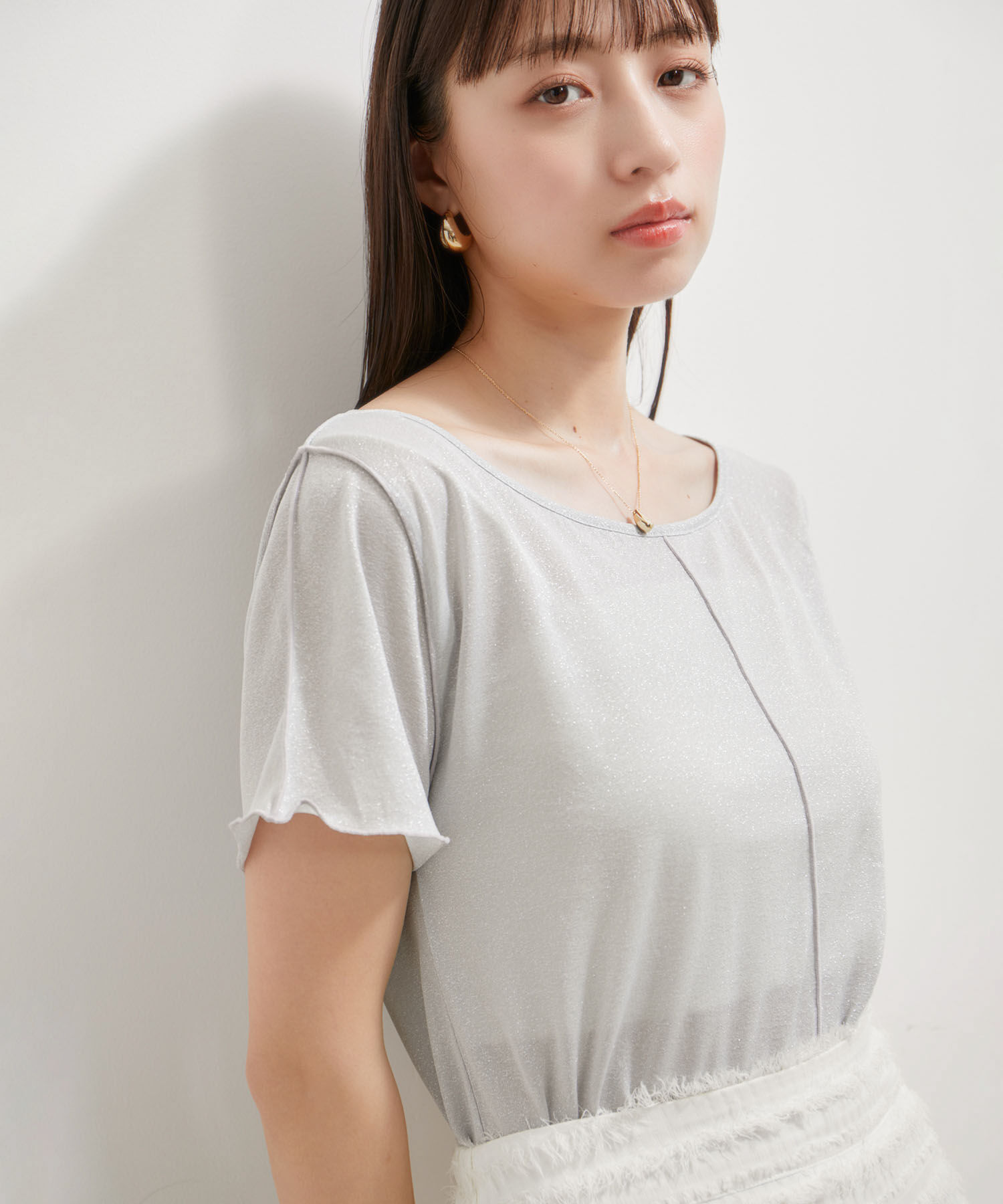 VIS「【洗える】ラメメローTシャツ」|Tシャツ・カットソー|