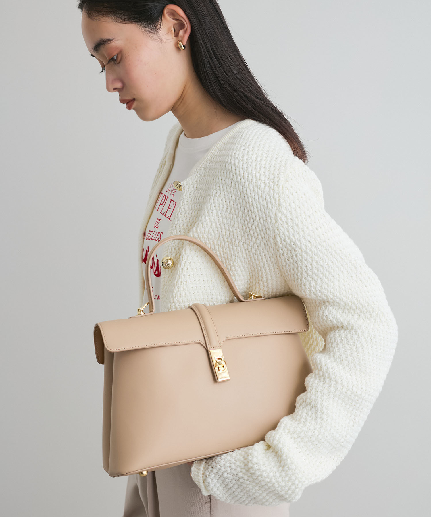 VIS「ひねり金具ワンハンドルバッグ/2WAY,軽量」|ハンドバッグ|