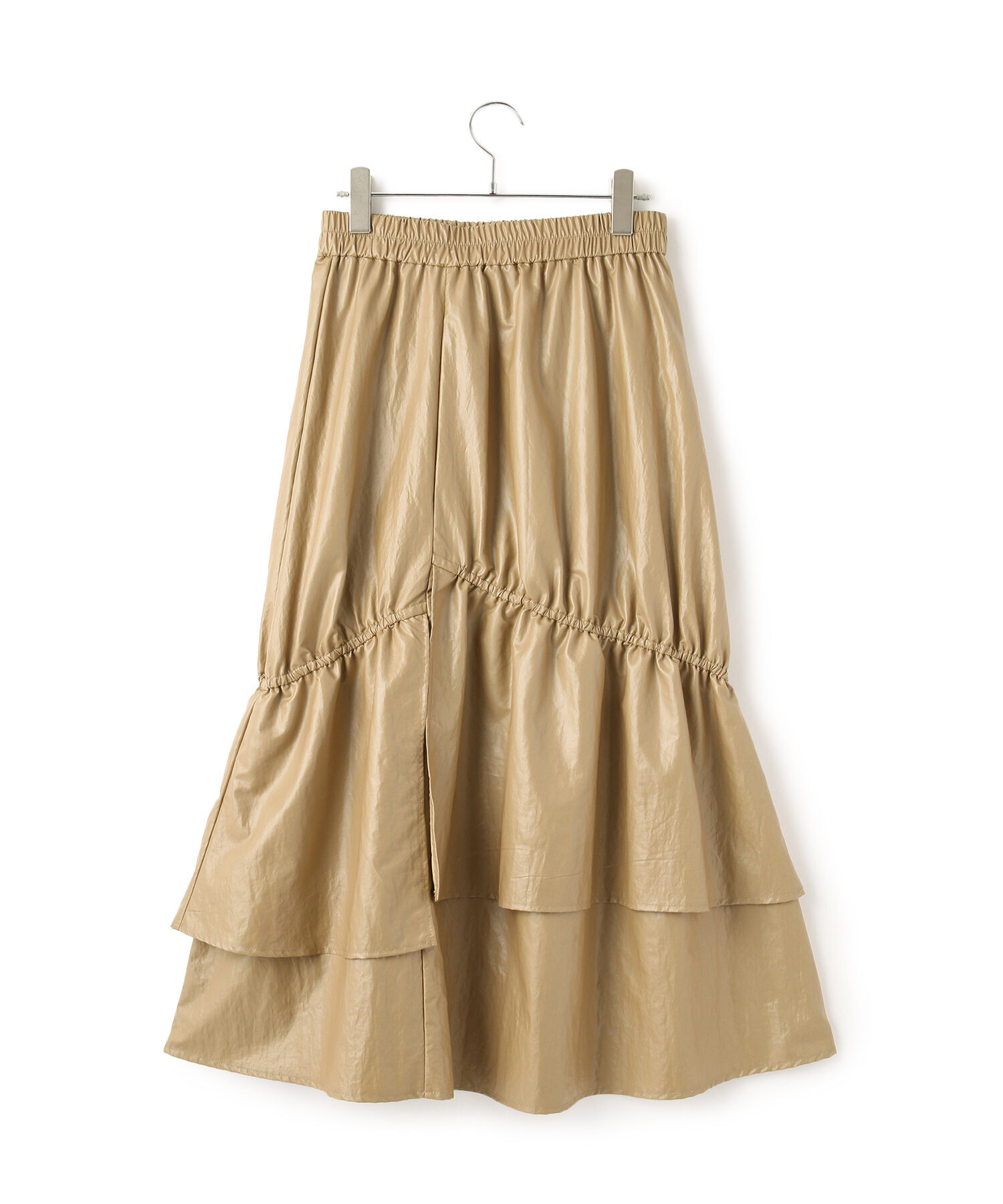 VIS「チンツ加工ギャザーロングスカート」|スカート|