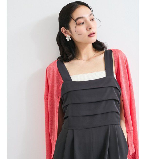 VIS「フロントタックデザインサロペット/オールインワン」|オールインワン|チャコール(06)