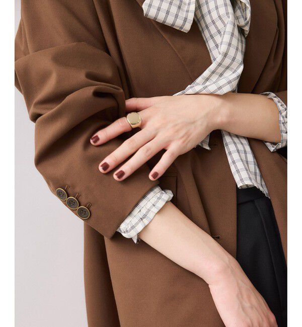 VIS「チェック＆デニムアソートボウタイリボン付きスタンドカラーシャツ」|シャツ・ブラウス|