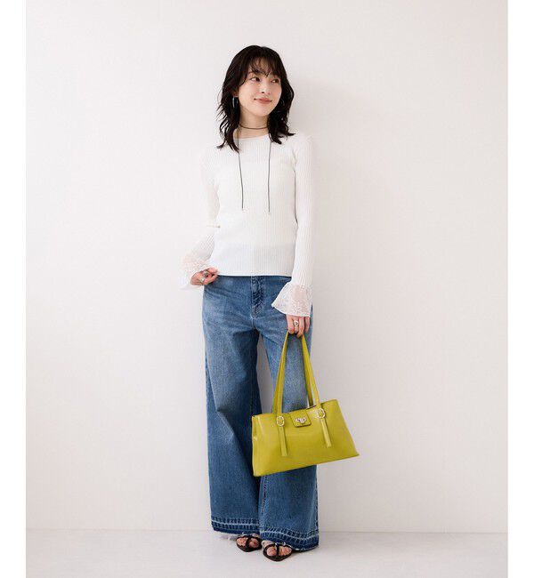 VIS「レース編みドッキングニット」|ニット・セーター|