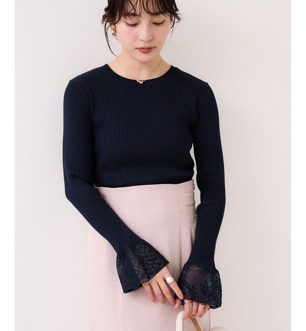VIS「レース編みドッキングニット」|ニット・セーター|