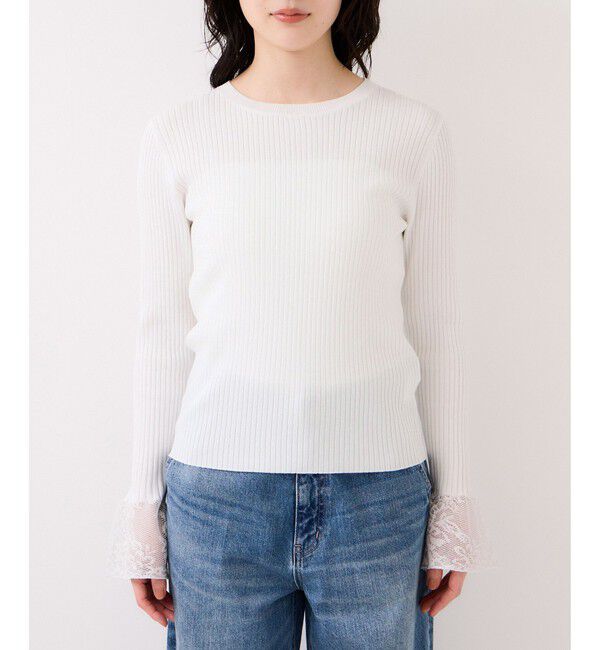 VIS「レース編みドッキングニット」|ニット・セーター|