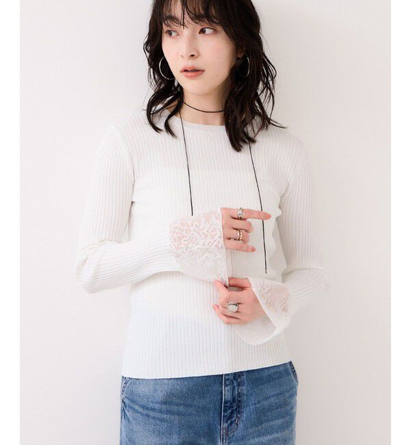 VIS「レース編みドッキングニット」|ニット・セーター|
