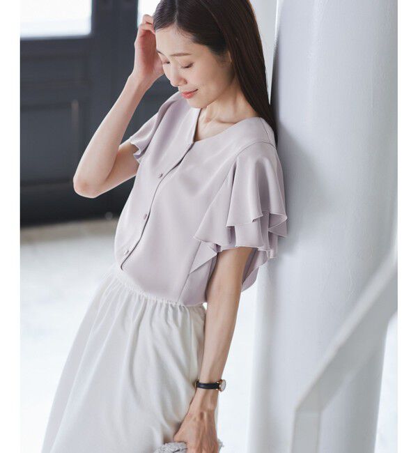 Rope&rsquo;Picnic「【WEB限定カラー】【UVケア・接触冷感・前後2WAY】フレアスリーブブラウス」|シャツ・ブラウス|