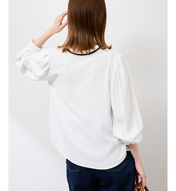 Rope&rsquo;Picnic「【前後2WAY】【WEB限定カラー】配色リボンブラウス/通勤対応」|シャツ・ブラウス|