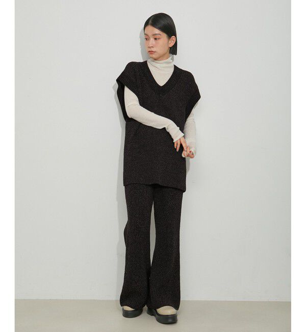 ADAM ET ROPE'「ミックスモールヤーンニットパンツ」|チノ|