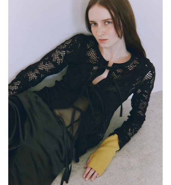 ADAM ET ROPE'「2WAYホールジャガードトップス」|Tシャツ・カットソー|ブラック(01)