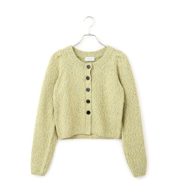 ADAM ET ROPE'「【サステナブル】カラーメランジパフスリーブカーディガン」|カーディガン|