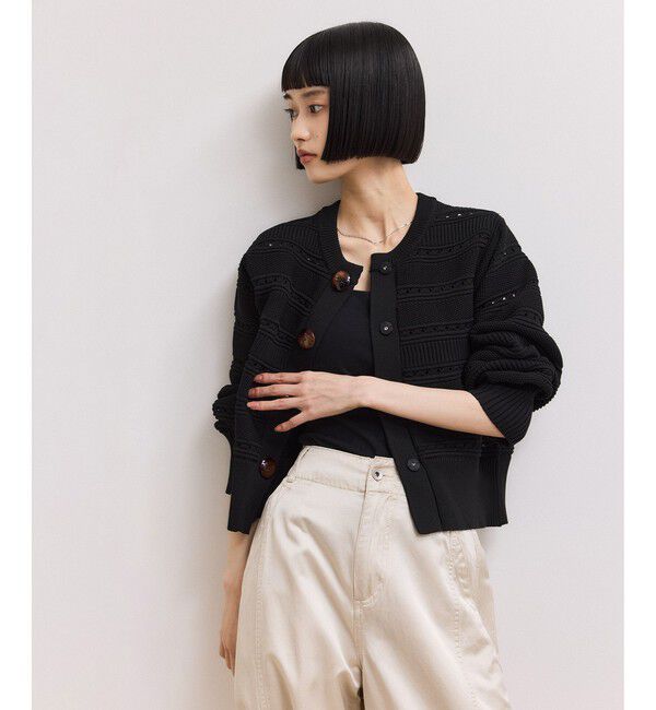 ADAM ET ROPE'「【WEB限定】mixパターンニットカーディガン」|カーディガン|