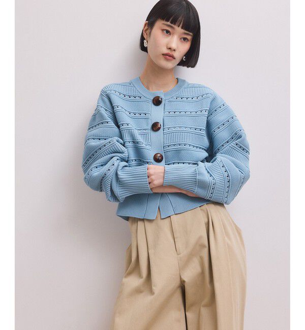 ADAM ET ROPE'「【WEB限定】mixパターンニットカーディガン」|カーディガン|