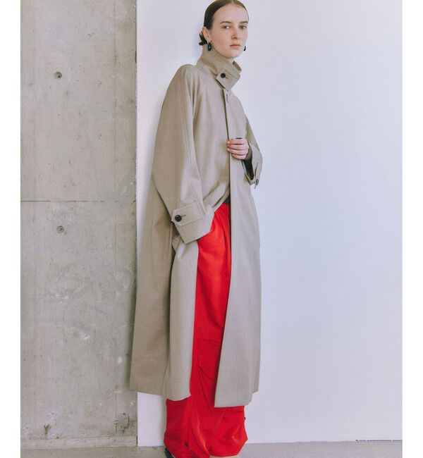 ADAM ET ROPE'「【サステナブル】バルマカーンマキシコート」|ステンカラーコート|ベージュ(27)